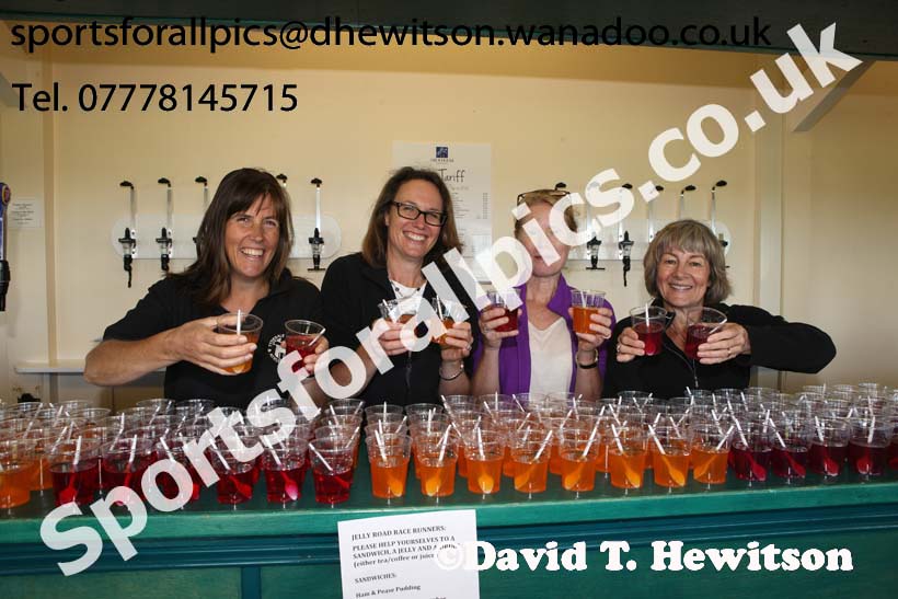 Serving out the jelly teas, from left to right: Stephanie Bingham, Louise Chicken, Rachel Chinnery and Liz Foster at the Tynedale Jelly Tea 10 Mile and 15 Mile Road Race, Hexham. Photo: David T. Hewitson/Sports for All Pics